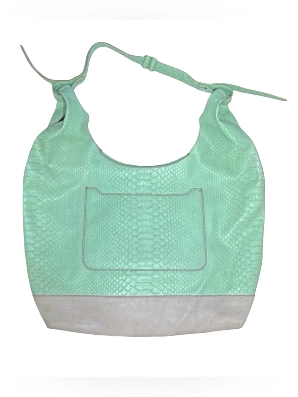 Danielle Nicole Green Faux Leather Hobo Bag | Textured Snake Embossed Shoulder